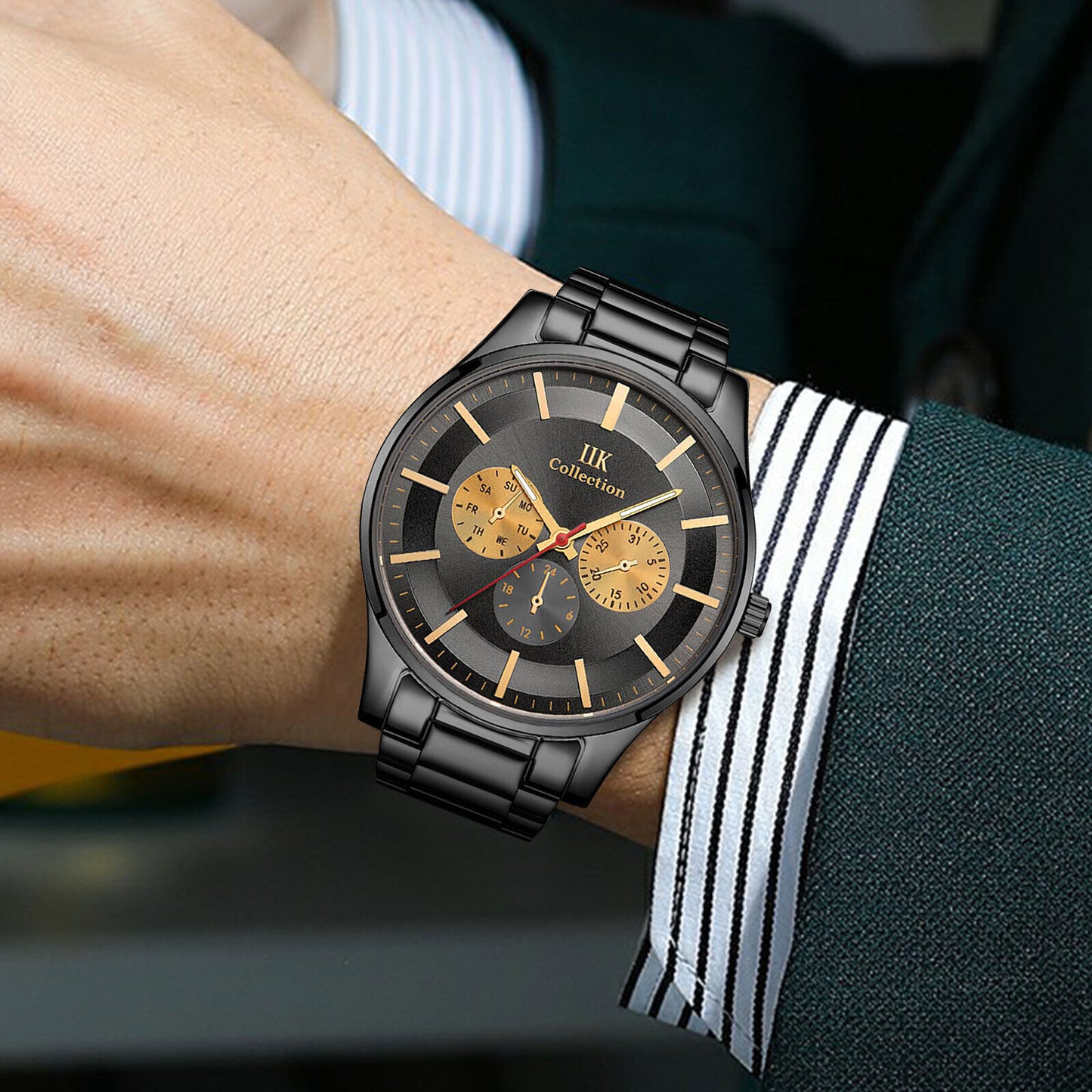 Men'S Quartz Watch Ultra Thin Stainless Steel Business Classic Wrist Waterproof