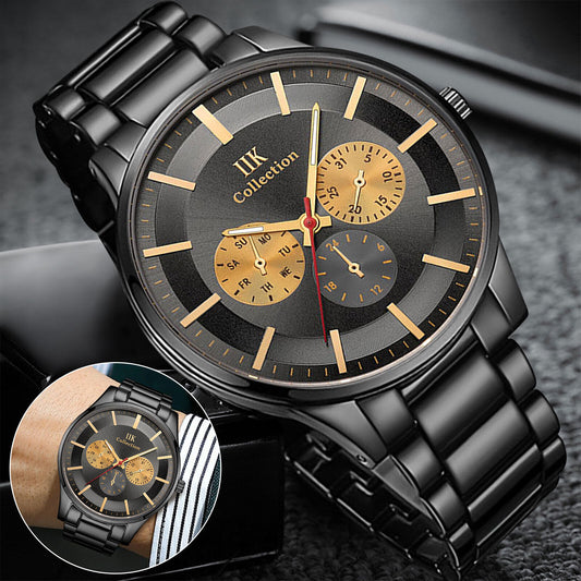 Men'S Quartz Watch Ultra Thin Stainless Steel Business Classic Wrist Waterproof