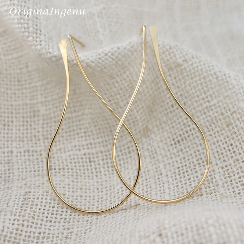925 Sterling Silver Circle Earrings Handmade Jewelry Gold Wrap Oorbellen Brinco Vintage Jewelry Earrings for Women Pendientes