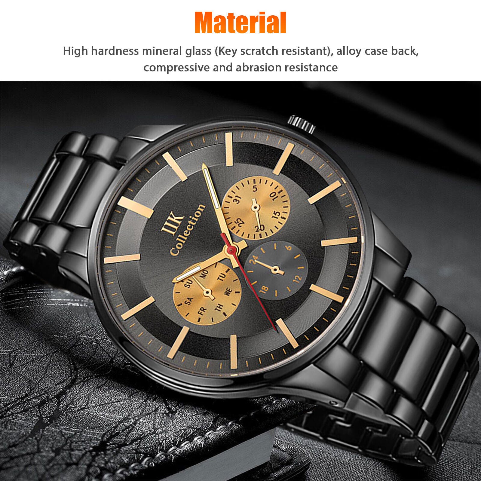 Men'S Quartz Watch Ultra Thin Stainless Steel Business Classic Wrist Waterproof